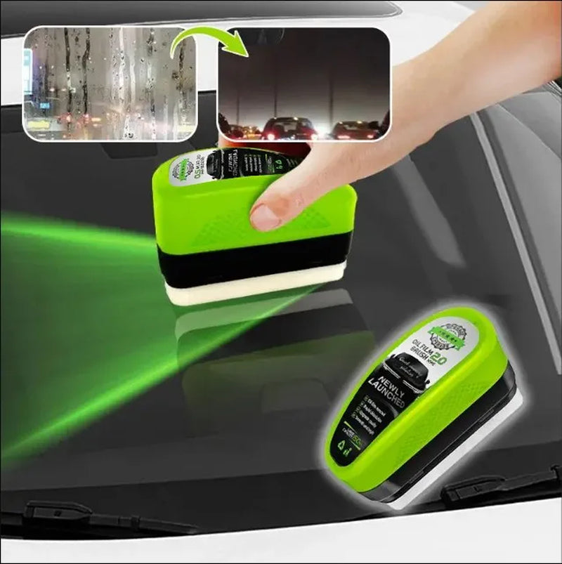 Car Glass Oil Film Remover and Cleaning Brush for Windshield and Interior Glass