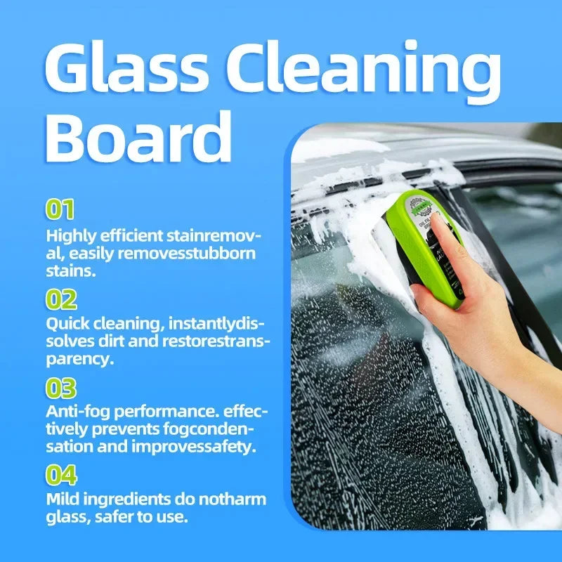 Car Glass Oil Film Remover and Cleaning Brush for Windshield and Interior Glass