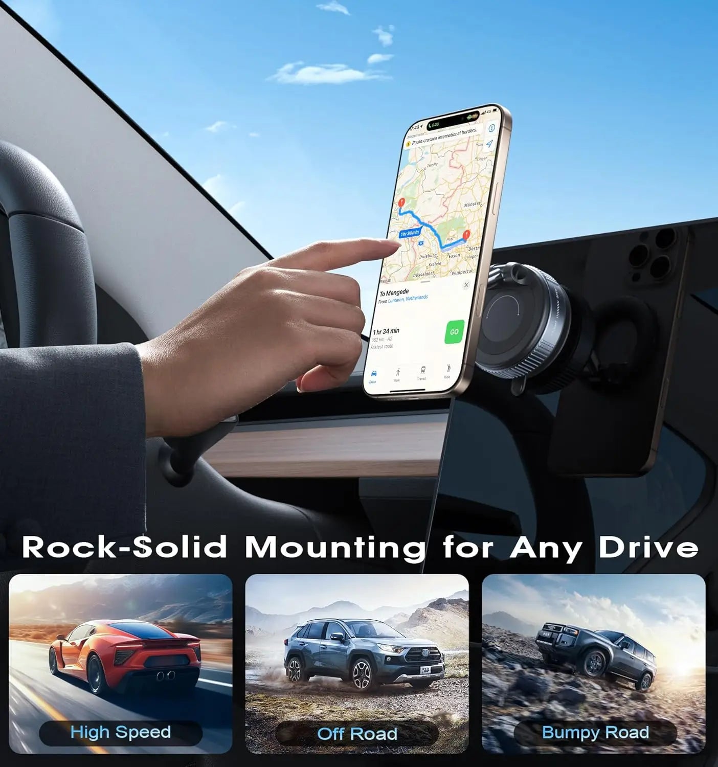 Vantik OrbitMount used at a desk for hands-free phone viewing